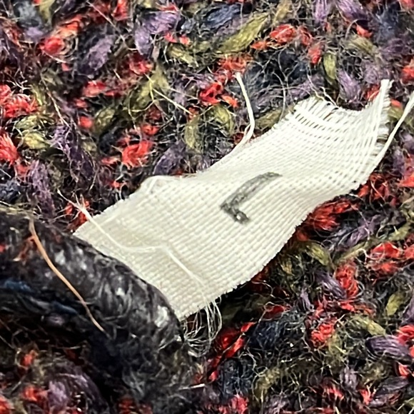 Harrods Vintage Wool Cashmere Alpaca Blend Navy Blue Braided size Large - Picture 11 of 11